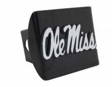 University of Mississippi Ole Miss on Black Metal Hitch Cover