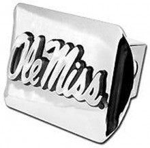 University of Mississippi Ole Miss on Chrome Metal Hitch Cover