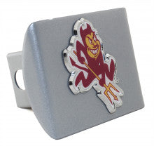 Arizona State Sun Devils Sparky on Silver Metal Hitch Cover