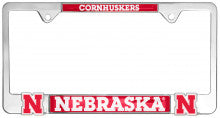 Nebraska Huskers 3D Metal License Plate Frame