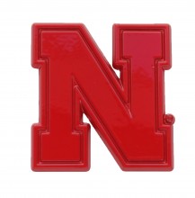 Nebraska Huskers Red Metal Auto Emblem