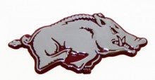 University of Arkansas Razorback Crimson Edges Metal Auto Emblem