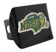 North Dakota State Bison Colors Black Metal Hitch Cover