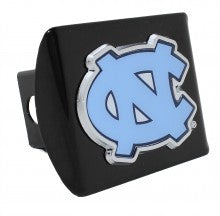 North Carolina Colors Black Metal Hitch Cover