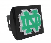 Notre Dame Colors Black Metal Hitch Cover