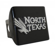 University of North Texas Black Metal Hitch Cover