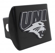 University of Northern Iowa Black Metal Hitch Cover