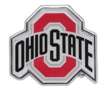 Ohio State Buckeye's Colors Metal Auto Emblem