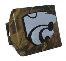 Kansas State Wildcats Powercat on Camo Metal Hitch Cover