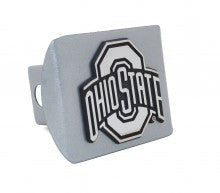 Ohio State Buckeye's Silver Metal Hitch Cover