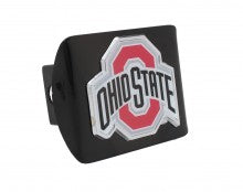 Ohio State Buckeye's Colors Black Metal Hitch Cover