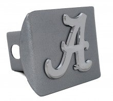 University of Alabama A Crimson Tide on Silver Metal Hitch Cover
