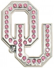 University of Oklahoma Sooners Pink OU Crystal Metal Auto Emblem