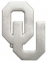 University of Oklahoma Sooners Brushed OU Metal Auto Emblem