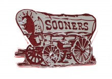 University of Oklahoma Sooner Schooner Red Metal Auto Emblem