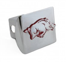 University of Arkansas Razorback Crimson Edge on Chrome Metal Hitch Cover