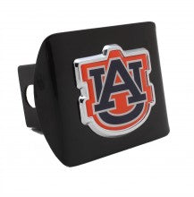 University of Auburn Tigers Colors on Black Metal Hitch Cover