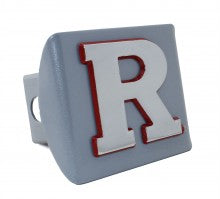 Rutgers University Red Trim Silver Metal Hitch Cover