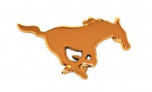 SMU Mustang Gold Metal Auto Emblem