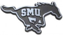 SMU Mustang Debossed Metal Auto Emblem