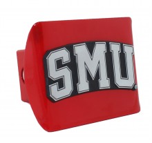 SMU Red Metal Hitch Cover