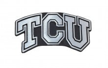 TCU Classic Brushed Metal Auto Emblem