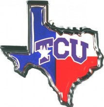 TCU Texas Flag Metal Auto Emblem