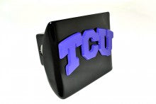 TCU Purple Black Metal Hitch Cover