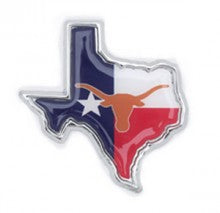 University of Texas Longhorns Texas Shape Flag Metal Auto Emblem