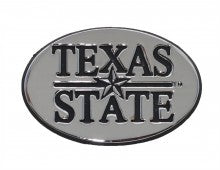 Texas State University Bobcats Oval Metal Auto Emblem
