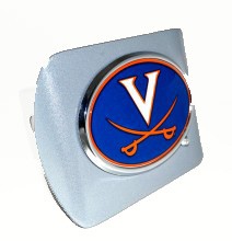 University of Virginia Cavaliers Colors Silver Metal Hitch Cover
