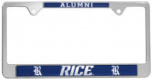 Rice University Alumni Metal License Plate Frame
