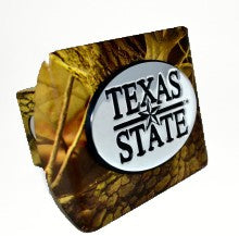 Texas State University Bobcats Oval Camo Metal Hitch Cover