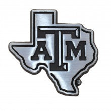 Texas A&M ATM Debossed Brushed Metal Auto Emblem