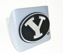 Brigham Young University Cougars on Silver Metal Hitch Cover
