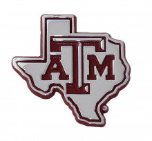 Texas A&M Debossed Maroon Metal Auto Emblem