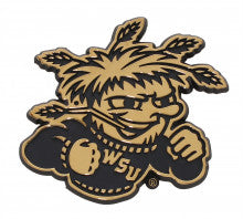 Wichita State University Shocker Gold Metal Auto Emblem