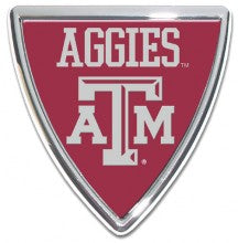 Texas A&M ATM Aggies Shield Metal Auto Emblem