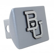 Baylor University Bears BU on Silver Metal Hitch Cover