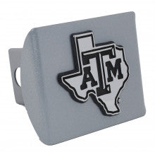 Texas A&M ATM Debossed Silver Metal Hitch Cover