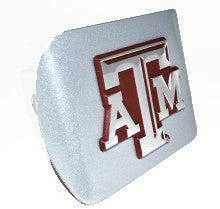 Texas A&M ATM Maroon Trim Silver Metal Hitch Cover