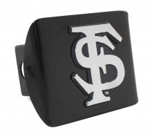 Florida State Seminoles FS on Black Metal Hitch Cover