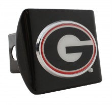 University of Georgia Colors on Black Metal Hitch Cover