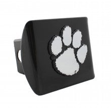 Clemson University Tigers on Black Metal Hitch Cover