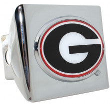 University of Georgia Colors on Chrome Metal Hitch Cover