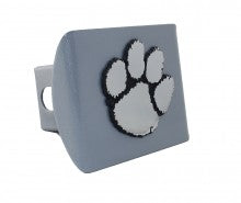 Clemson University Tigers on Silver Metal Hitch Cover