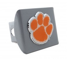 Clemson University Tigers Color on Silver Metal Hitch Cover