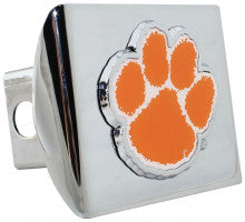 Clemson University Tigers Color on Chrome Metal Hitch Cover