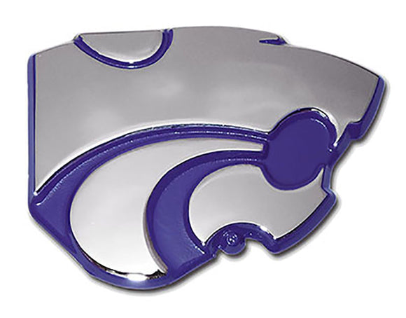 Kansas State Wildcats Powercat Purple Edges Metal Emblem