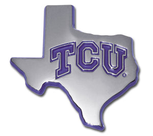 TCU Texas Purple Metal Auto Emblem